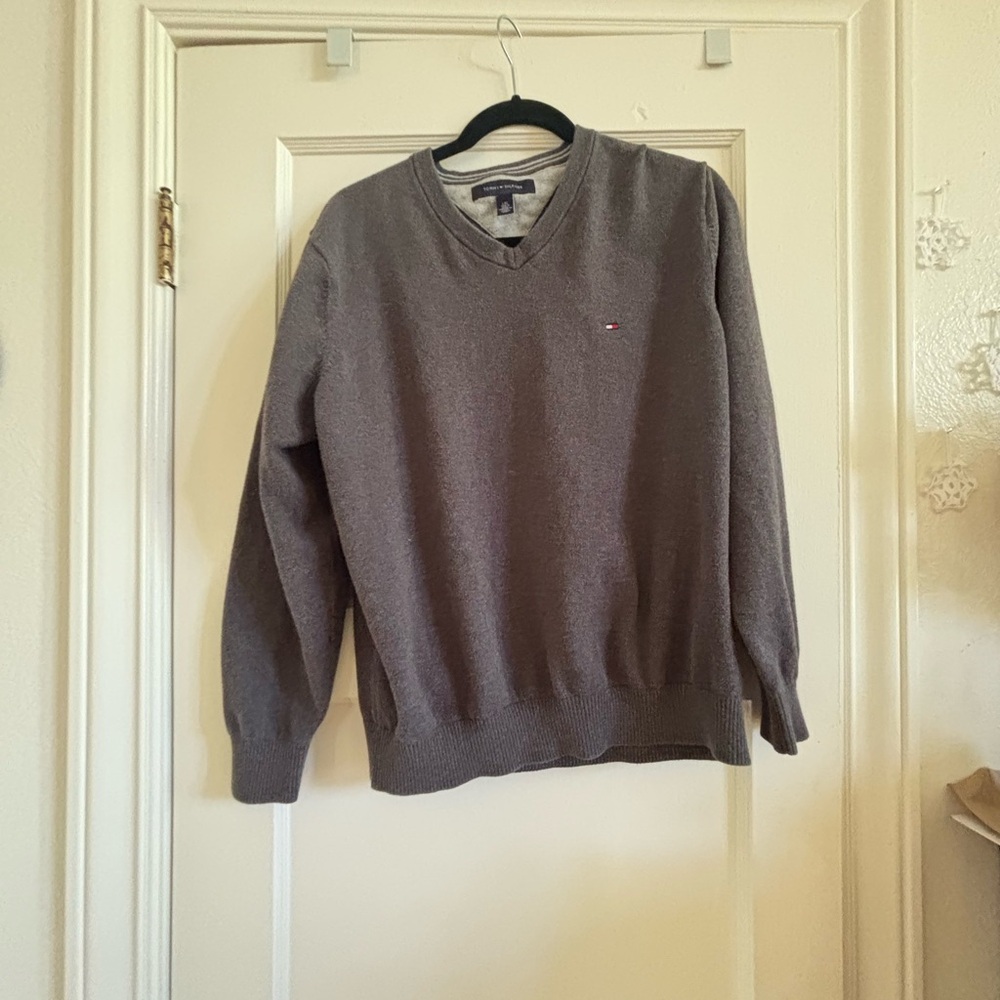 Tommy Hilfiger Gray V-Neck Sweater